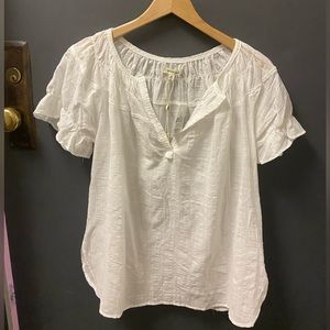 Max studio white sheer top